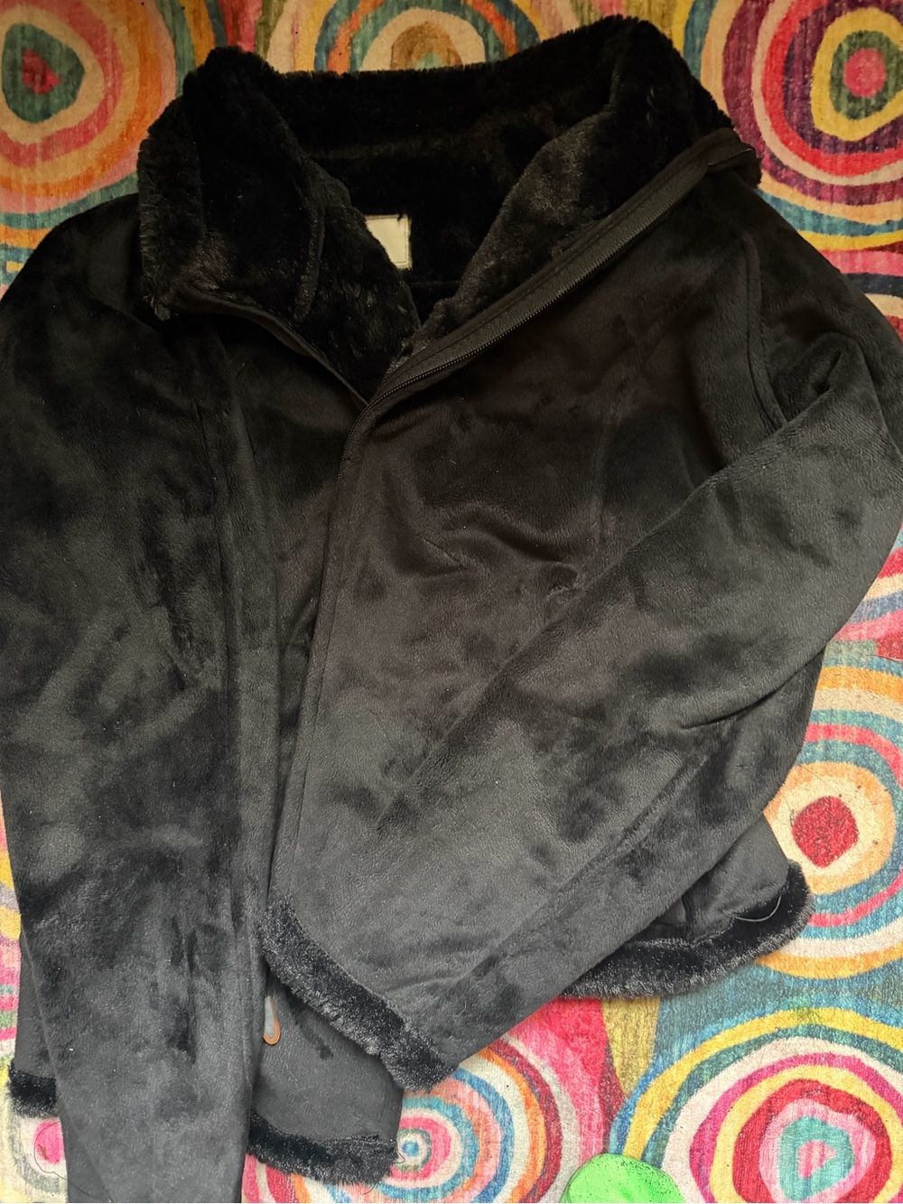 GreenTea Black Faux Fur Trim Ski Jacket